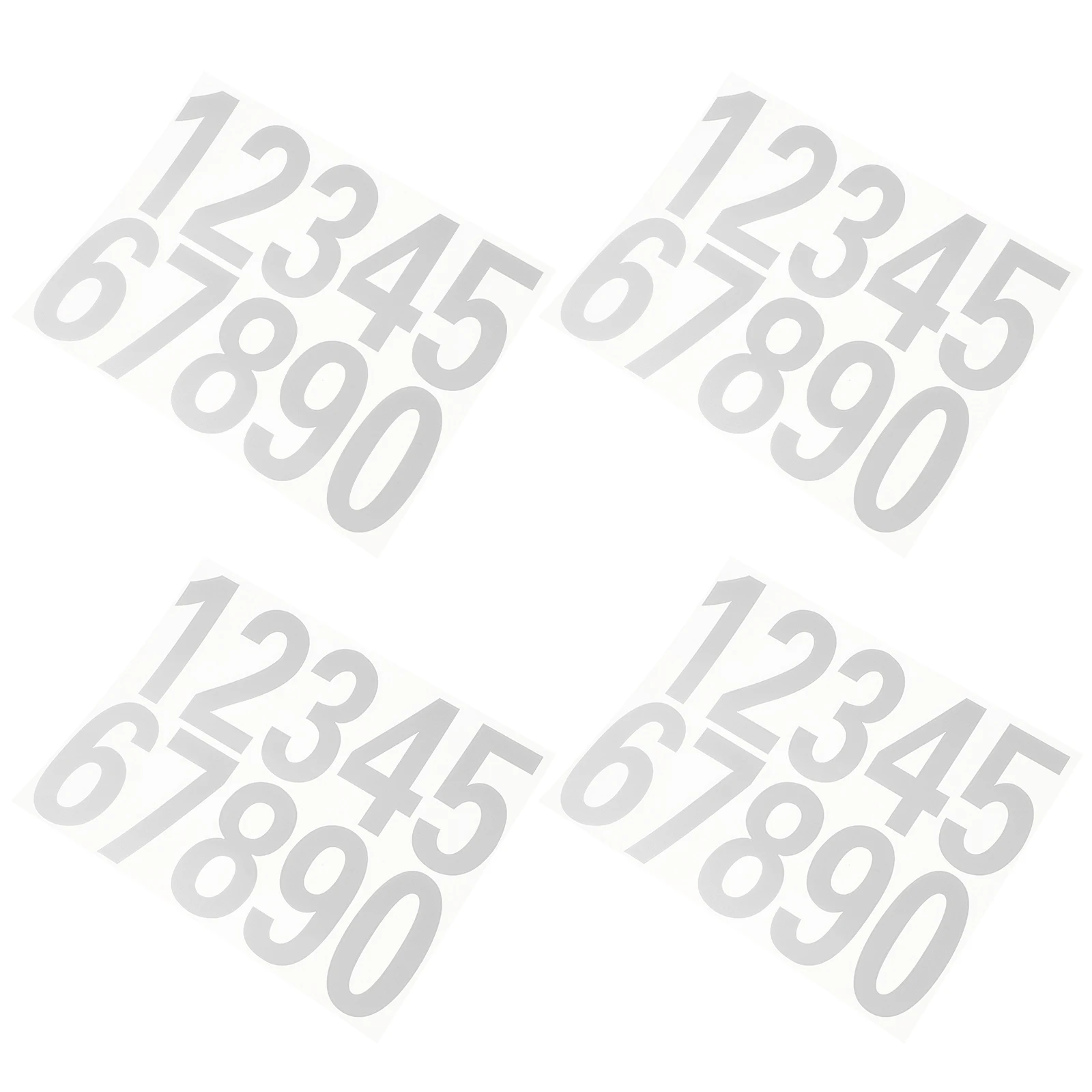 4 Sets Digital Reflective Stickers Adhesive Yellow PET Waterproof Mailbox Door House Numbers 0-9 Easy Personalized