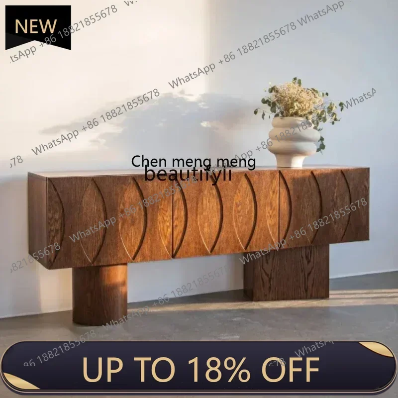 

P178 lt Italian minimalist creative walnut color dining side, tea, silent wind solid wood dining side cabinet