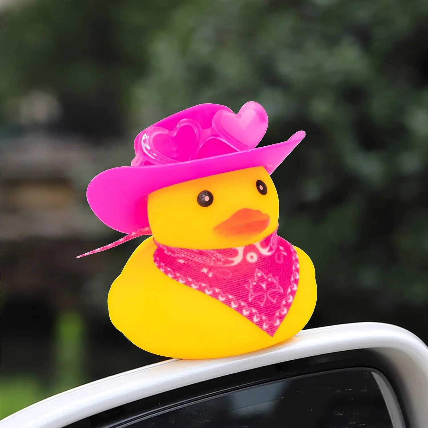 Car Rubber Duck Decoration, West Cowboy Duck Car Dashboard Decoration Accessories with Cowboy Hat Scarf and Sunglasses