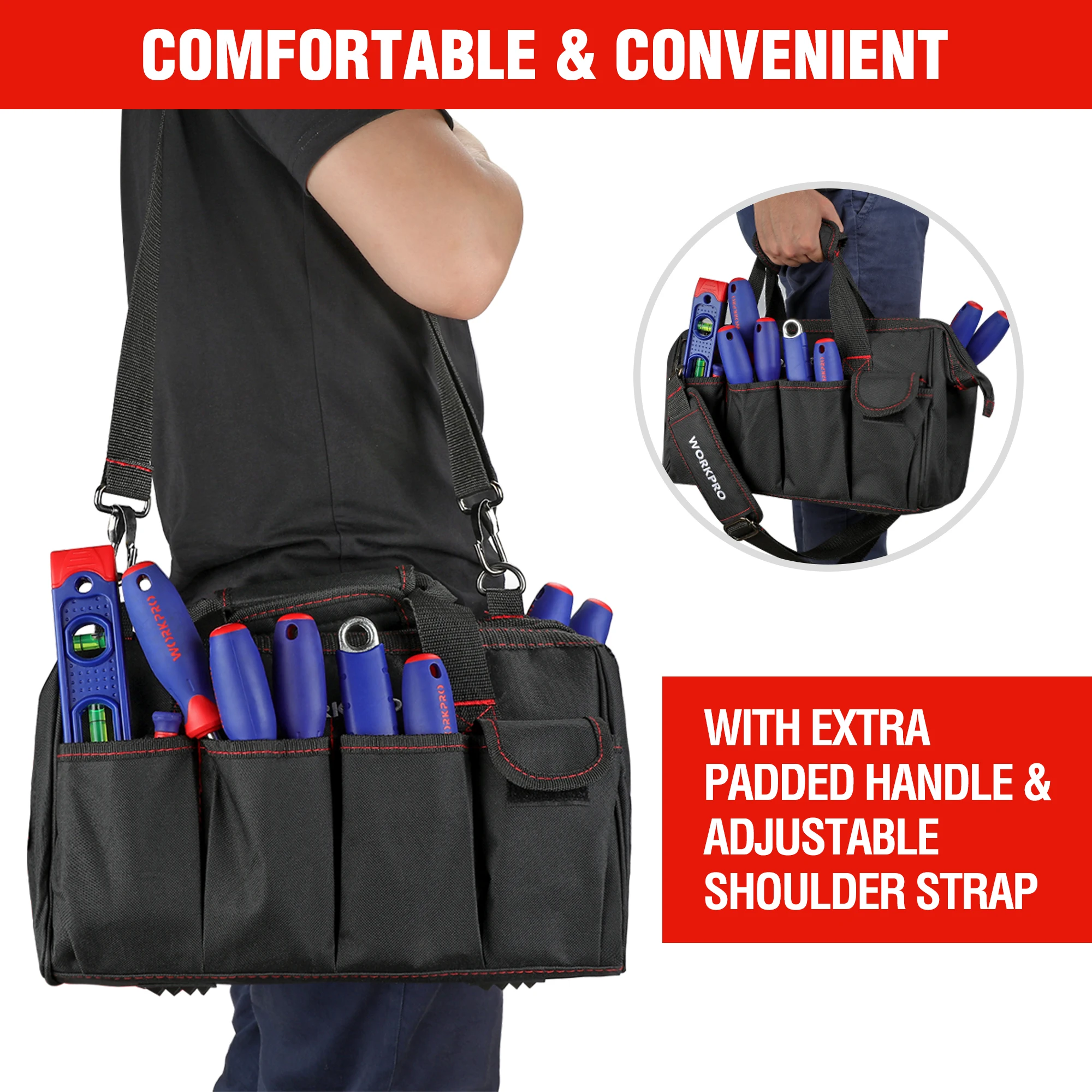 Imagem -03 - Workpro-ferramenta Multifuncional Bolsa para Pesca Tool Kits Embalagem Bolsas Organizador de Armazenamento Travel Bolsa Valuemax 14 13