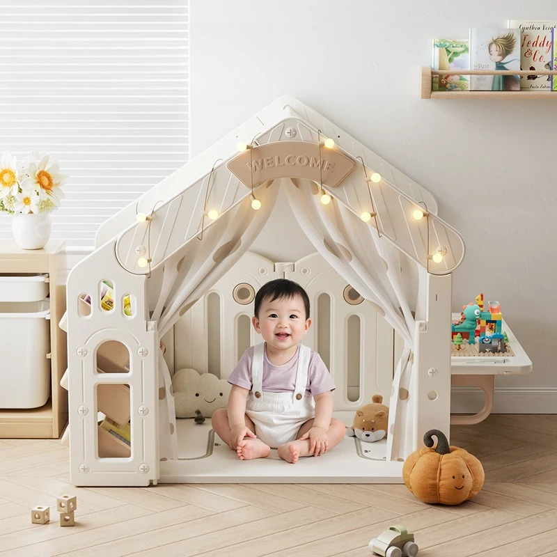 Tente multifonctionnelle pour enfants, avec support de rangement, bloc de construction, Table d'intérieur pour petites maisons pour filles, maison de jeu, cabine en plastique