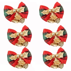 (10PCS)  5cm Bow Bells Decorations Christmas Tree New Year Holiday Party Decoration