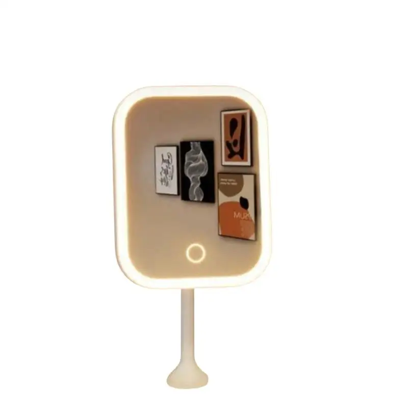 Unique Designer Vanity Mirror Touch Control Three Color LED Light Desktop Bedroom Makeup Accessory