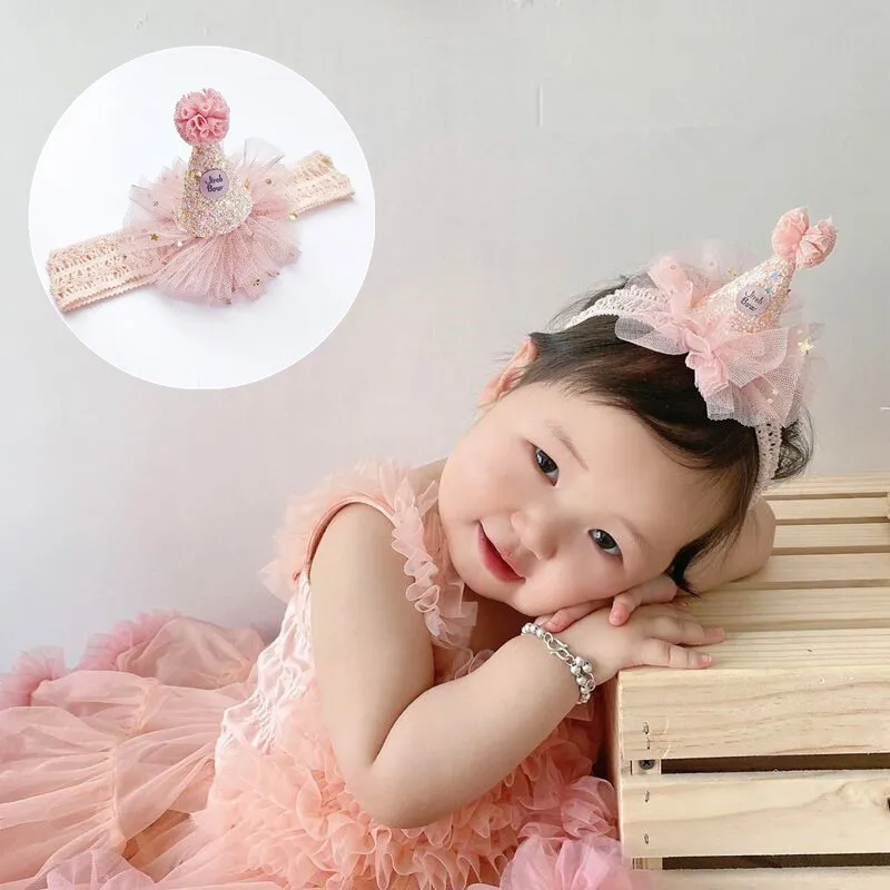

Cute Girl Crown Princess Lace Shiny Star Headband Hair Accessories
