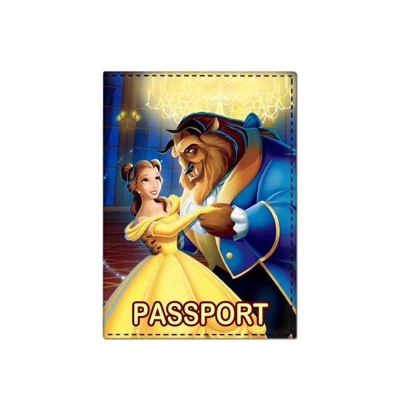 Disney Villains Passport Cover Women Men Travel Passport Holder PU Leather Princess Credit Card Wallet Ticket Documents Air Tag