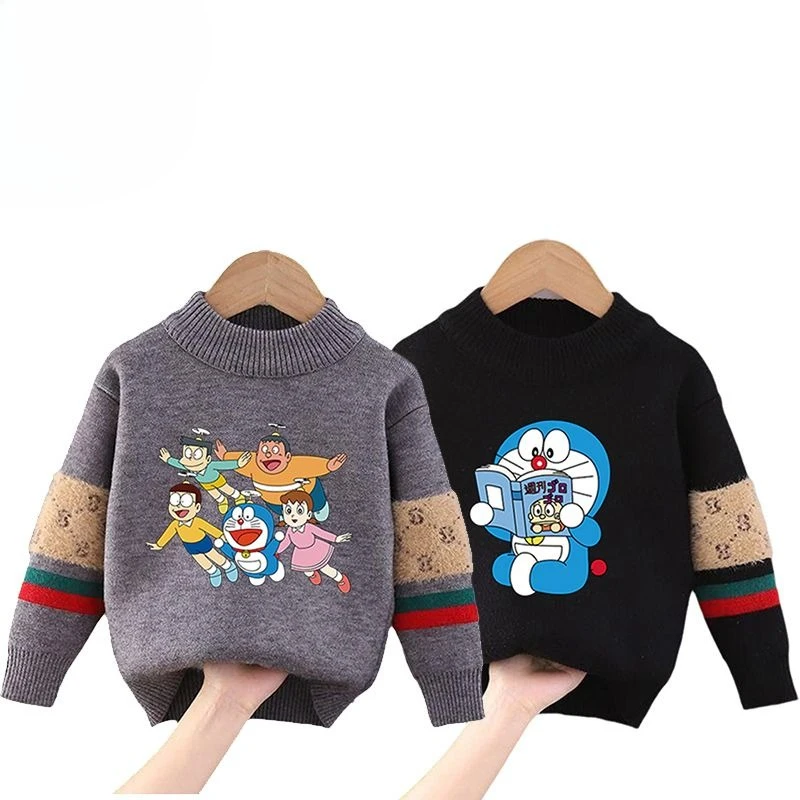 سترة محبوكة من Doraemon Nobita Nobi Gouta Takeshi إبداعية عالية الجودة مطبوعة بشكل لطيف سترة دافئة من الصوف صديقة للبشرة
