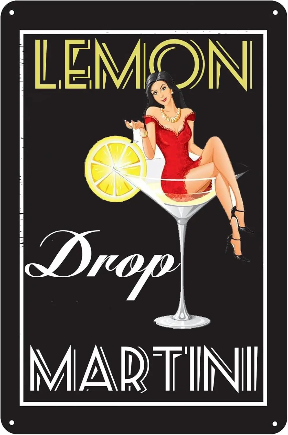 Funny Lemon Farm Metal Tin Sign,Lemon Drop Martini Lemon Themed Gifts Funny Bathroom Decor for Home Office Fruit Store Shop sign