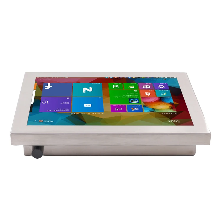 19'' 21.5'' VESA Mount Resistive Touch IP67 Computer Fanless Stainless Steel Panel Pc With Win11 System