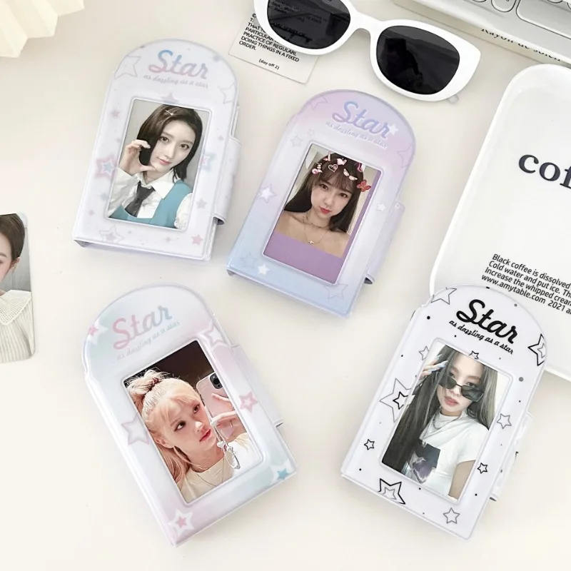 New Popular Y2k Star Gradient Polaroid Card Book Photo Storage Book Three-inch Photo Album Button Small Card Book Bag