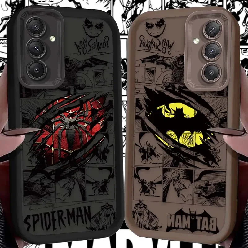 Marvel Spider Man Batman Case for Samsung Galaxy S25 S24 S23 Ultra S22 S21 Plus FE 5G A54 A34 A14 A73 A53 A33 5G Silicone Cover