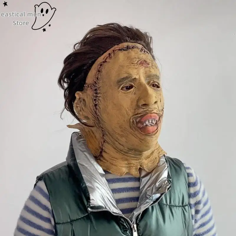 Chainsaw Massacre Leatherface Mask Halloween Horror Cosplay Fancy Dress Up Headgear Party Cosplay Latex Masks Halloween Party