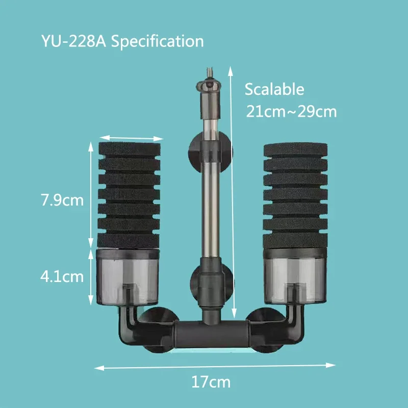 NONE Neuer Aquariumfilter für Aquarium, Luftpumpe, Skimmer, biochemischer Schwammfilter, Aquarium-Bio-Filter, Filtro Aquario 3