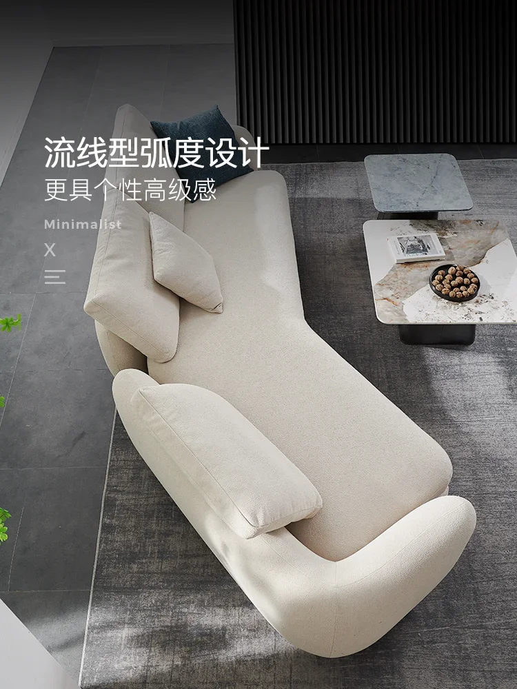 Fabric sofa modern simple living room curved corner modular sofa