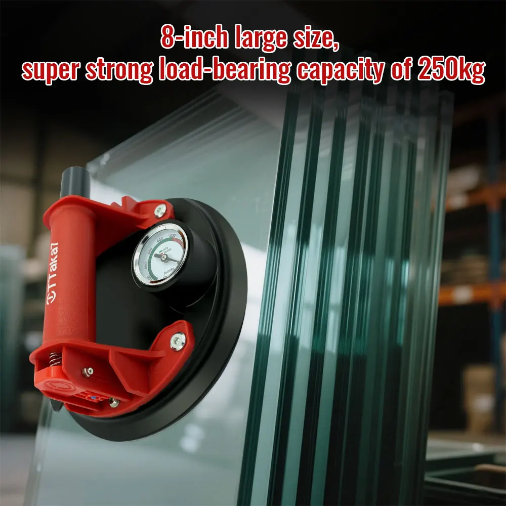 8 Inch 250KG Air Pump Vacuum Suction Cups Powerful Heavy-Duty Strong Hand Pump Sucker Lifted Magnets Handling Tools