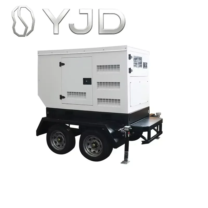 30kW 30kVA 50kW 50kVA Trailer Mounted Silent Type Diesel Generator with Single Phase ATS 60/50Hz for Outdoor Events Backup