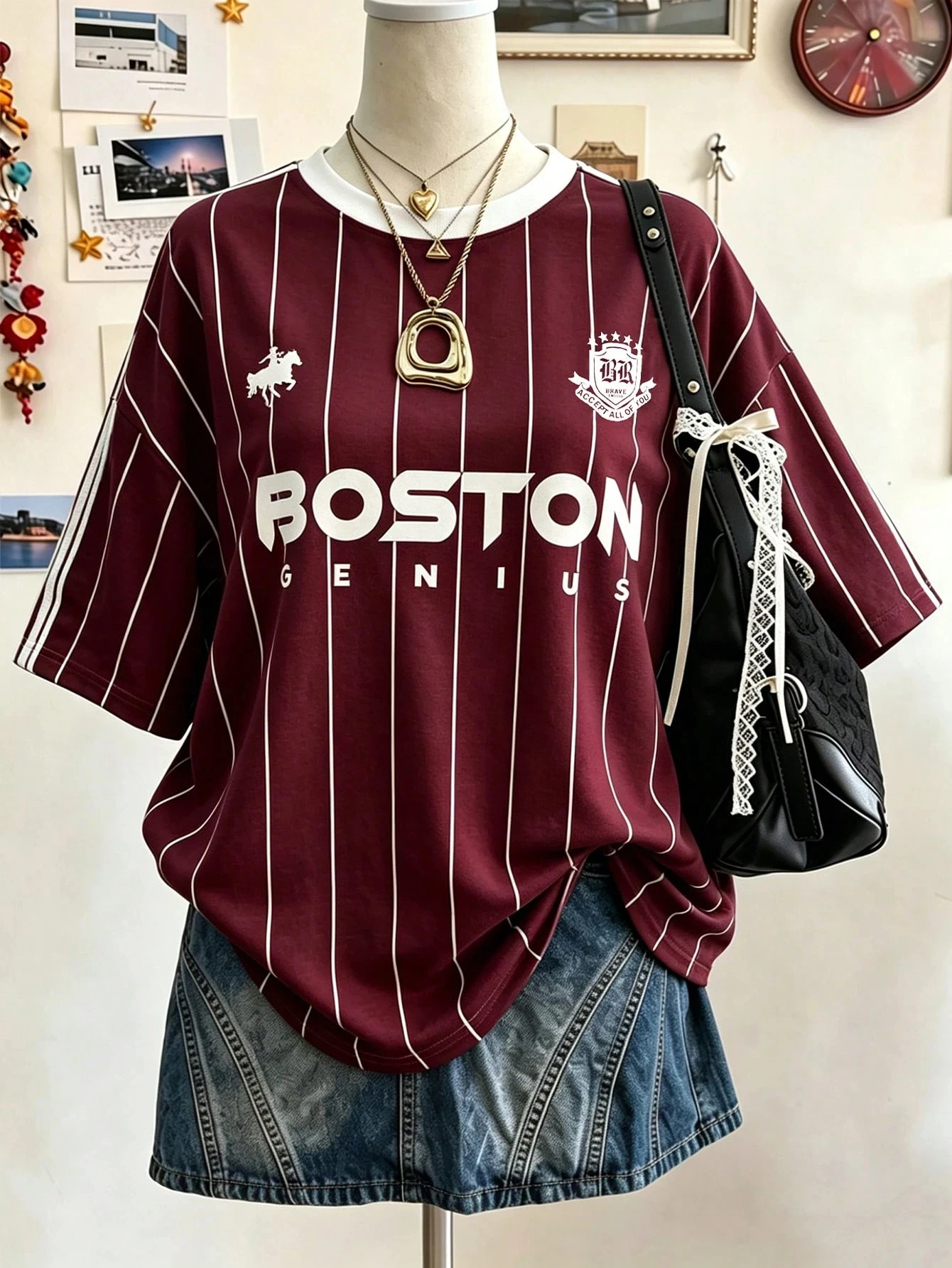 2026 Sommer Damen T-Shirt Hip Hop Streetwear Buchstaben-Schmetterling-Druck T-Shirt Harajuku Oversized Unisex Tops Lässige T-Shirts Y2K – Detail 4
