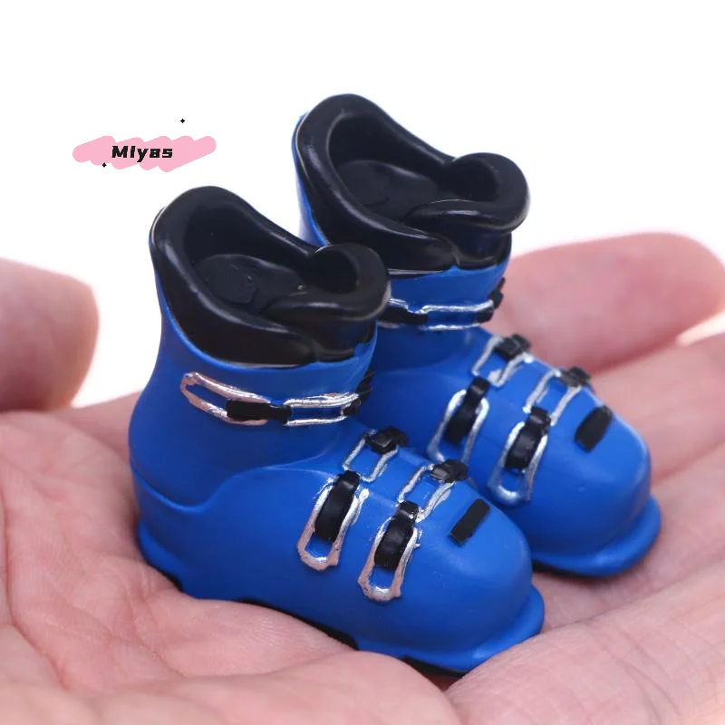 قطعة واحدة من ديكور مشهد التزلج الشتوي المصغر لبيت الدمى 1/12 - قبعات التزلج على الجليد - ملحقات بيت الدمية #4