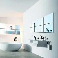 10Pcs 10CM Square Mirror Glass Tile Wall Stickers Decal Mosaic Home Decor Self Adhesive Acrylic Sticker For Bathroom DIY 3D Wall 6