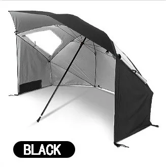 Portable 2.4M Dual-Purpose Beach Fishing Shelter, Breathable Windproof Tent Umbrella with Window for Outdoor