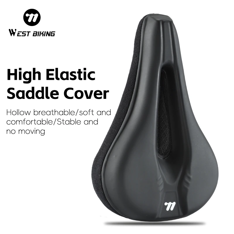

WEST BIKING Bicycle Saddle Cover Comfortable Shock Absorption Bike Seat Cover Hollow Breathable Cycling Cushion Bike Accessories