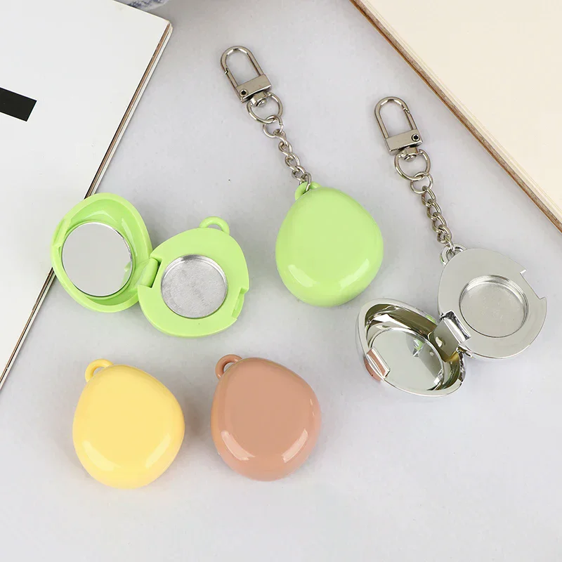Colorful Keychain Empty Makeup Compact Diy Refill Case With Aluminum Tray Portable Cosmetic Storage Small Blush Container