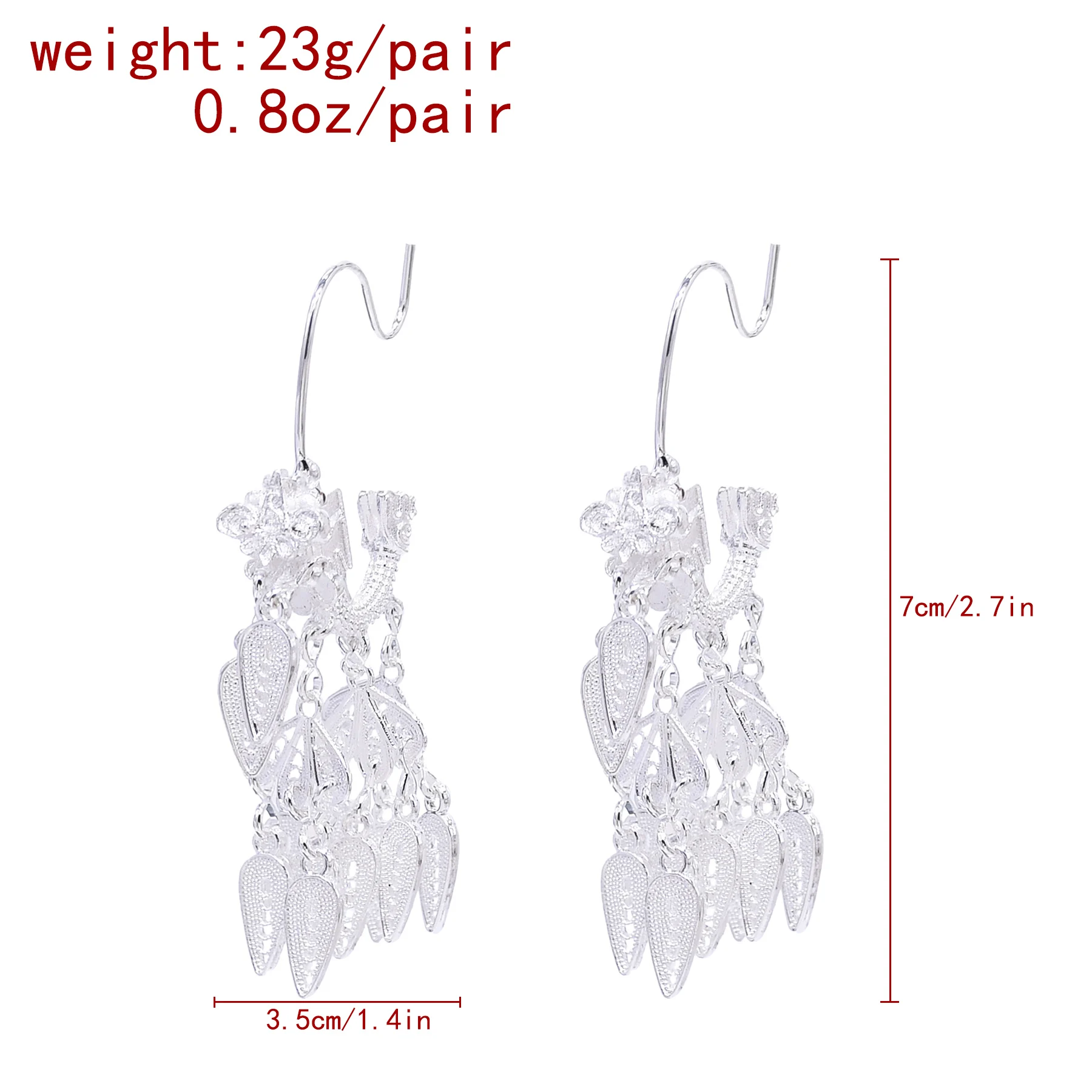 Boho Vintage Kazakh Nomadic Jewelry Set, Bright Silver Tassel Collar Necklace and Dangle Earrings for Women Party Belly Dance