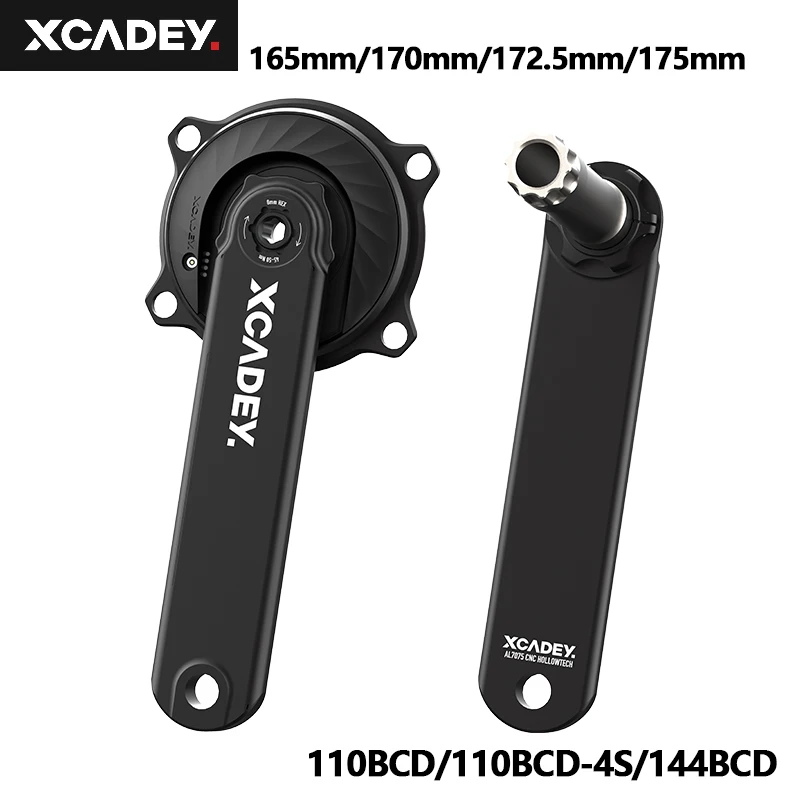 Power Meter XCADEY Crankset 170MM 172.5MM 175MM MTB 104BCD-4S Road 110BCD 110BCD-4S 4H 5H 144BCD Road Power Meter Black