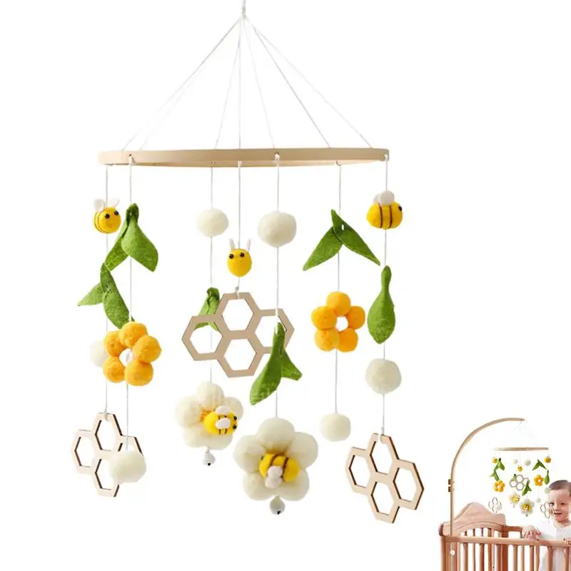 Baby Rattle Toy Bee Flower Mobile On The Bed Newborn Bed Bell Hanging Toys Holder Bracket Infant Crib Boy Toys