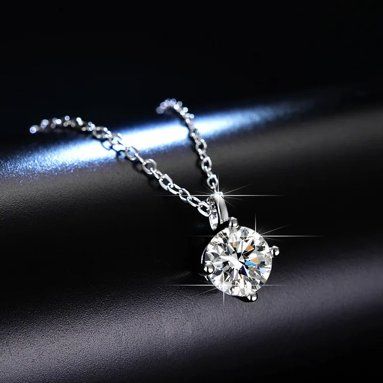 GRA 1,0 Karat D Moissanit Solitär Tropfen-Halsketten 18k Vergoldeter Anhänger Original Echte 925 Silberkette Schmuck für Frauen – Detail 4
