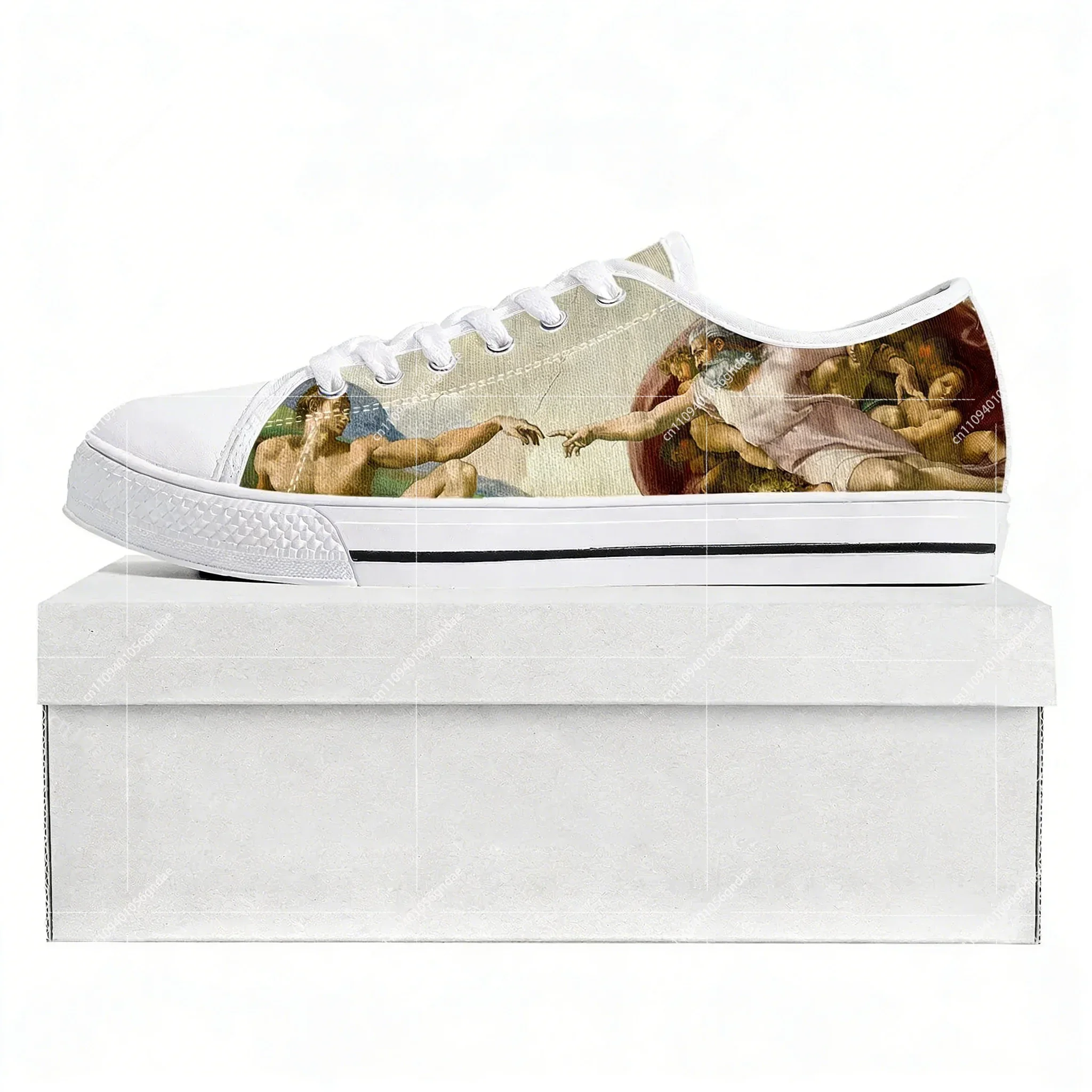 

Кроссовки The Creation of Adam Low Top, женские, мужские, подростковые, высококачественные, из канваса, на заказ, белые