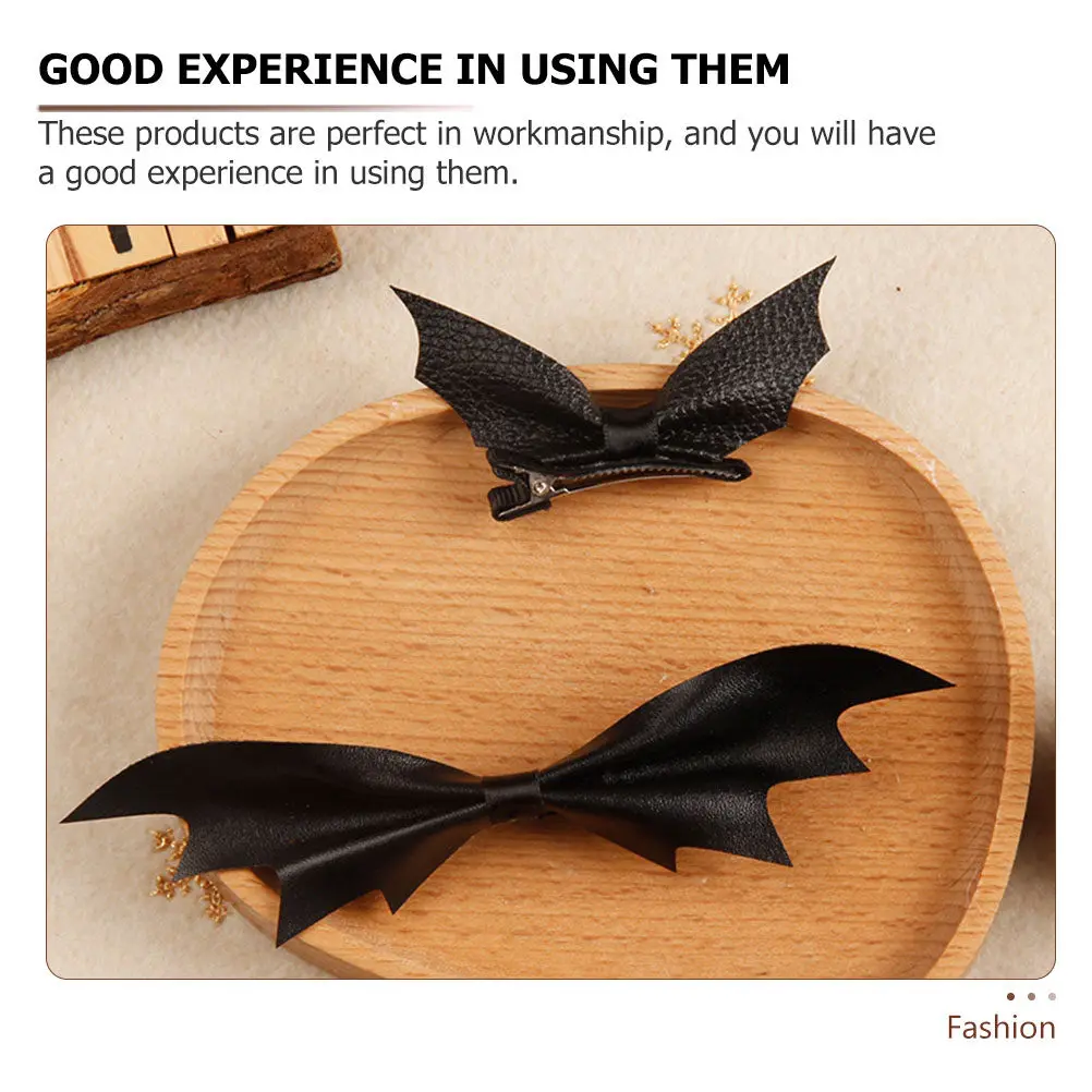 6Pcs Halloween Bat Hair Clips Women Party Headwear Travel Daily Use Exquisite Workmanship Comfortable Lightweight Bat Shaped view 3