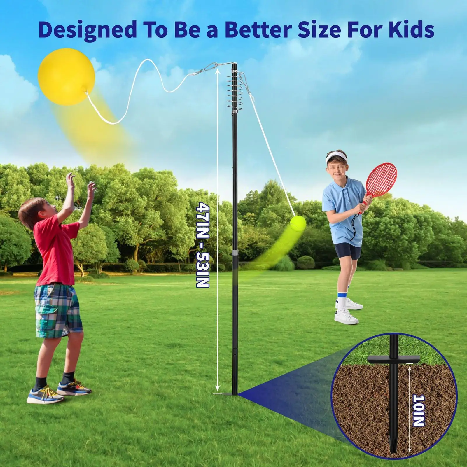 

Теннисный тренировочный мяч и веревка, теннисный набор для тенниса, самотренировочный отбойник для парка, заднего двора, сада, на открытом воздухе, в помещении, на открытом воздухе