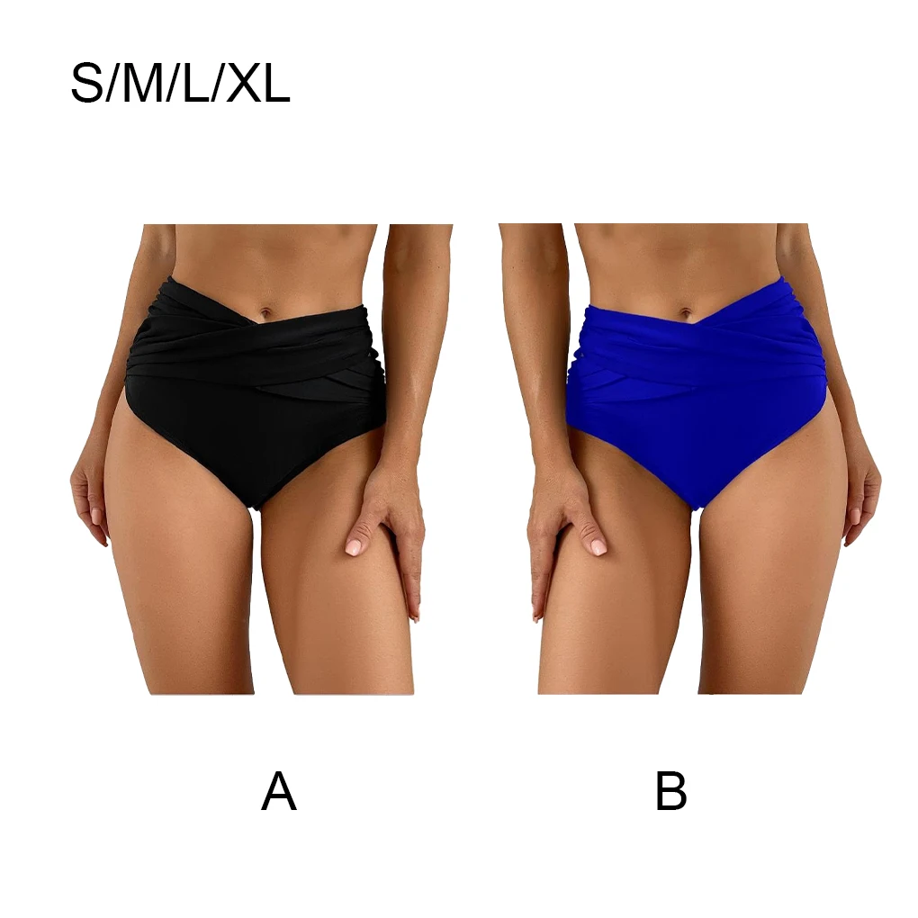 Women Simple Design Swim Briefs Pool Party Swimwear Surfing Snorkeling Swimsuit Water Sports Underwear Black S