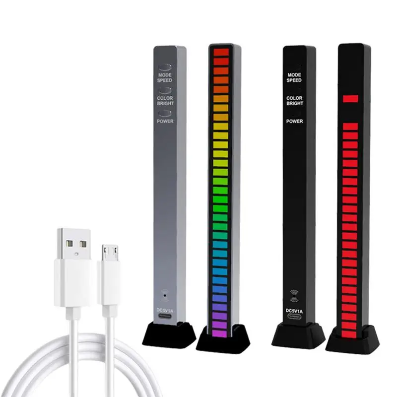 Sound Reactive LED Light Bar, Ambient Light 32 Bit RGB Colorful Sound Control Music Rhythm Dynamic Display Strip Light