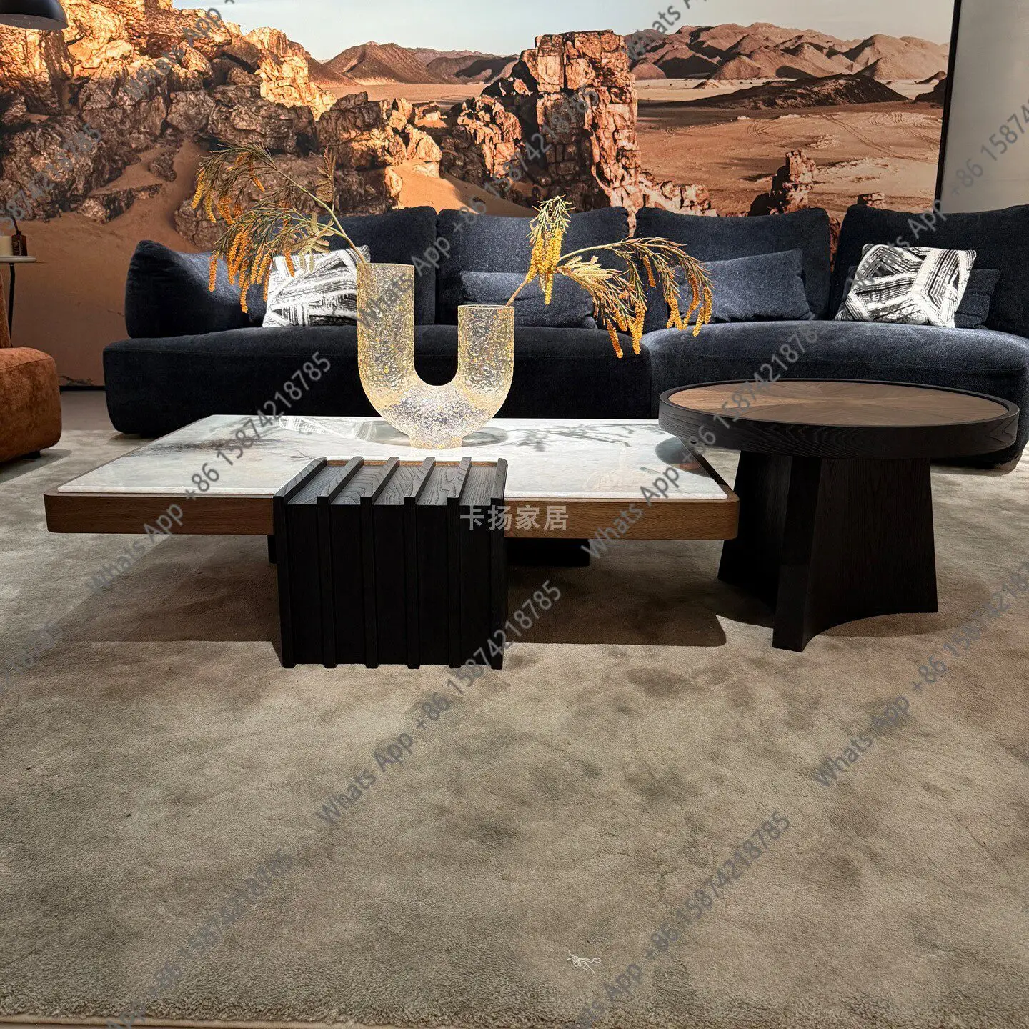

Bn Modern Blue Peacock Marble Coffee Table Combination Italian Minimalist Living Room Rectangular Retro Medieval Coffee Table