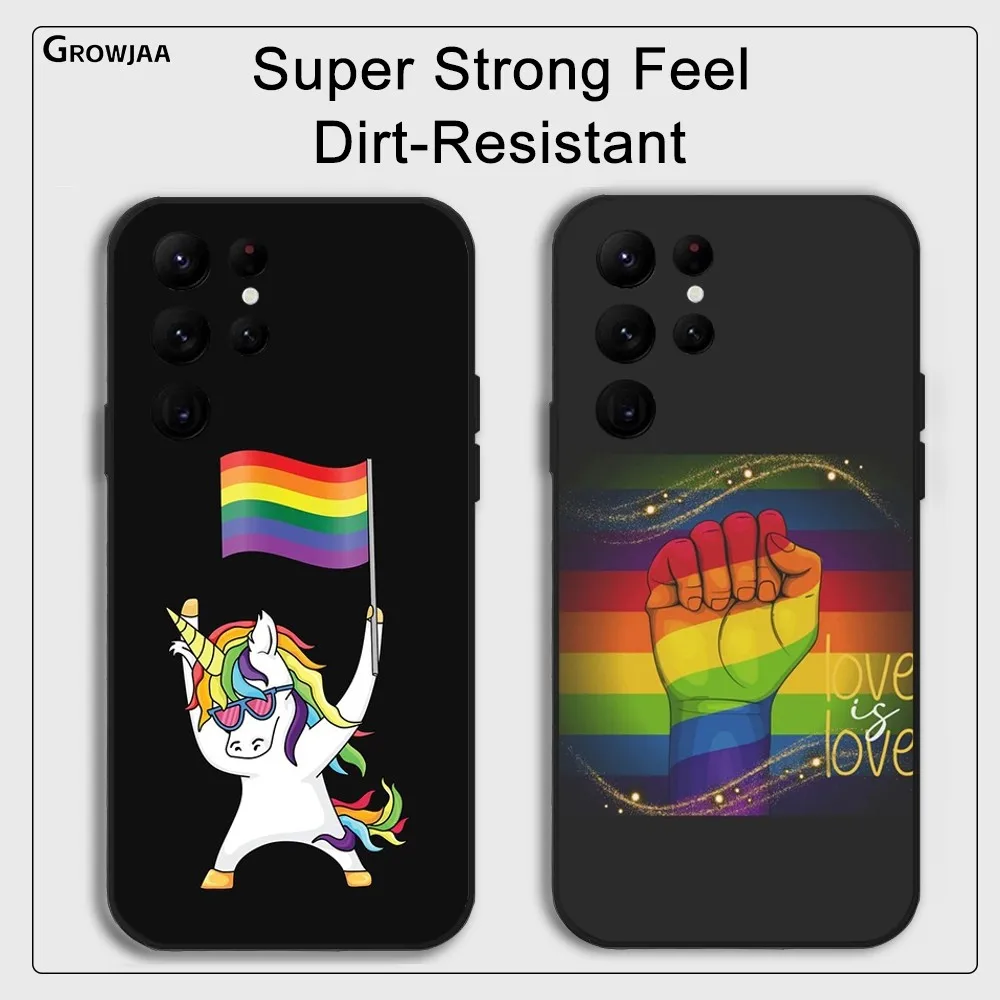 

LGBT Rainbow Flag Gay Lesbian Phone Case for Samsung Galaxy S24 Ultra S22 S23 Ultra S21 S20 5G Protective Silicone TPU Funda