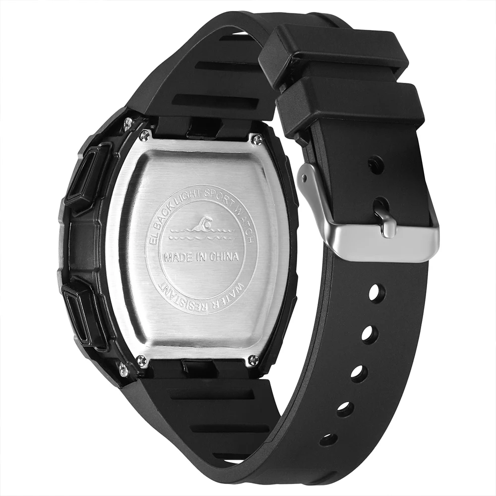 Men Digital Sports Watch SYNOKE Brand Waterproof Watch with Stopwatch Alarm Function Rubber Strap Wrist Watch for Men