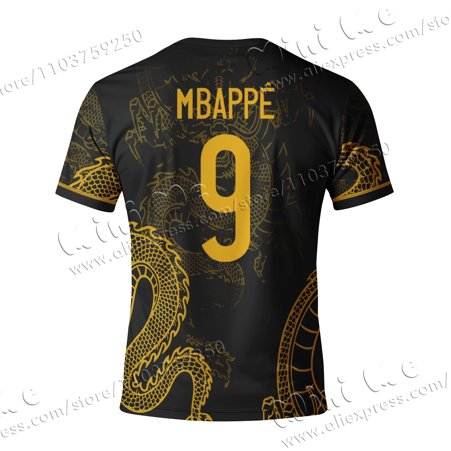 3D Printed 24/25 New Mbappé Fans Football Jersey T-shirt Mens Football Sports T-shirt Boys Dragon Pattern Football Training