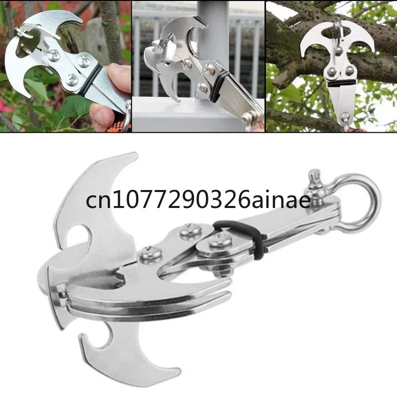 Stainless Steel Outdoor Climbing Hook Gravity Hook Stainless Steel Survival Folding Escapement Hook Climbing Heavy Claw