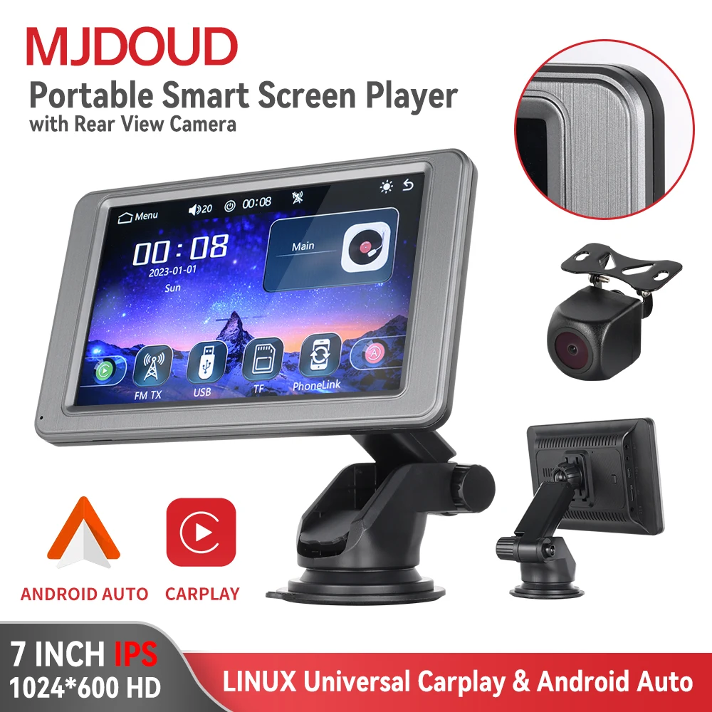 

MJDOUD Carplay Android Auto 7" Car Multimedia Player for Rear View Camera Car Radio Monitor Universal Wireless PND Touch Screen