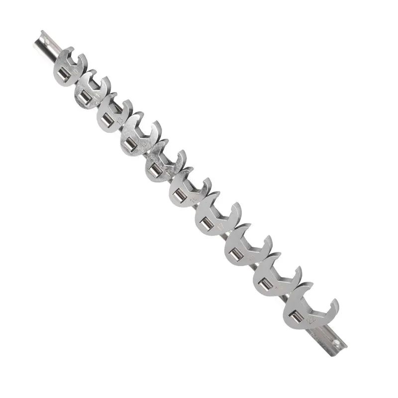 Super Deal -10Pcs 3/8Inch Drive Crowfoot Wrench 10 To 22Mm Metric SAE Imperial Chrome Plated Foot Open End Spanner