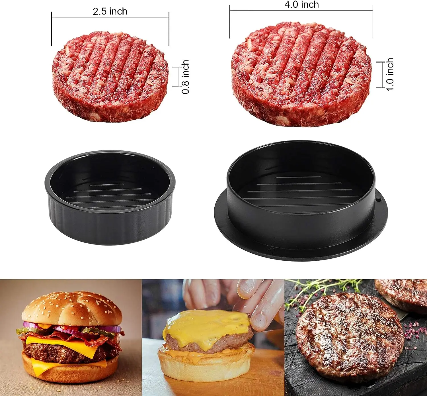 ABS Hamburger Press Meat Pie Press Stuffed Burger Mold Maker with Baking Paper Liners Patty Pastry Tools BBQ Kitchen Accessories