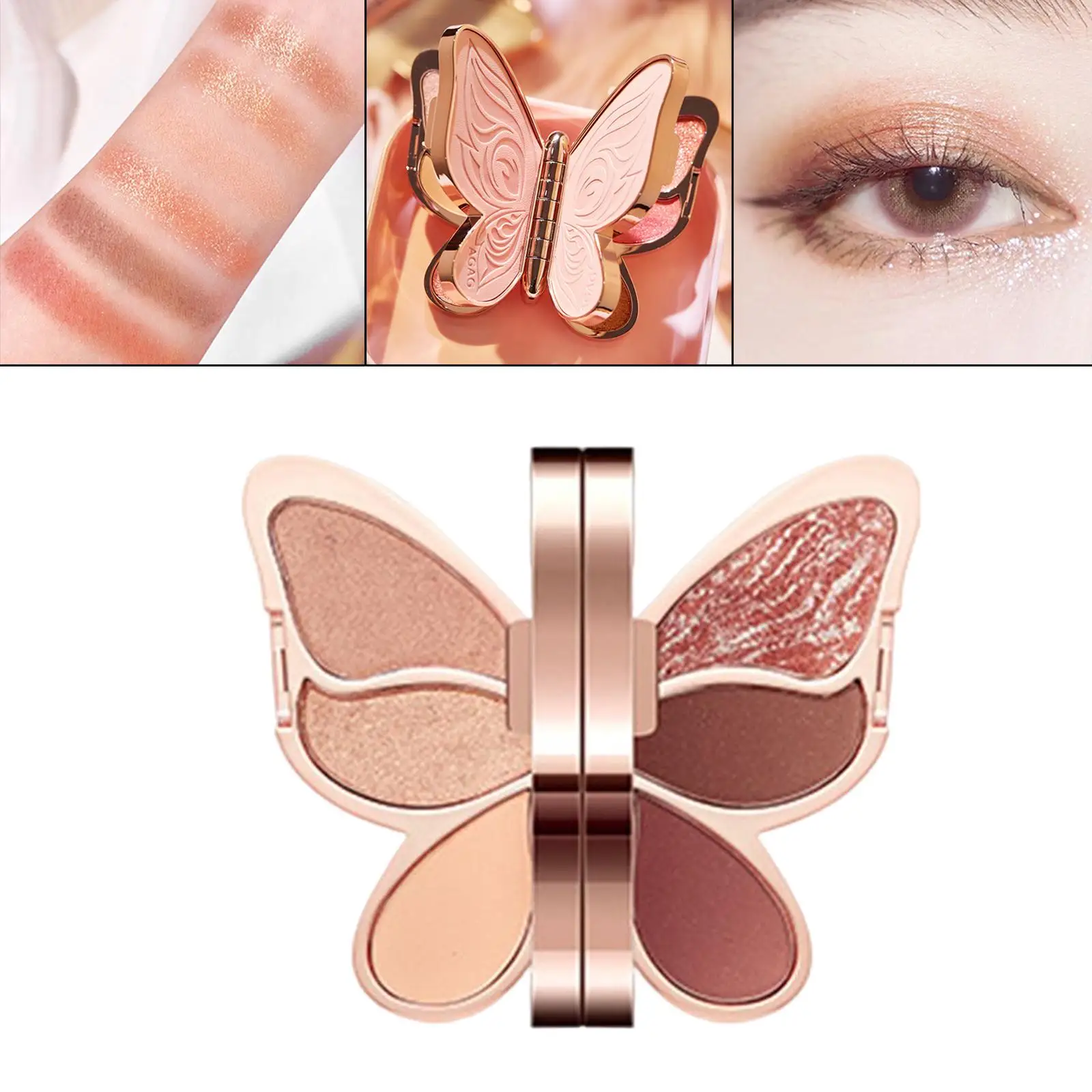 Portable 6 Color Butterfly Eyeshadow Palette Shimmer Matte for Mother Wife