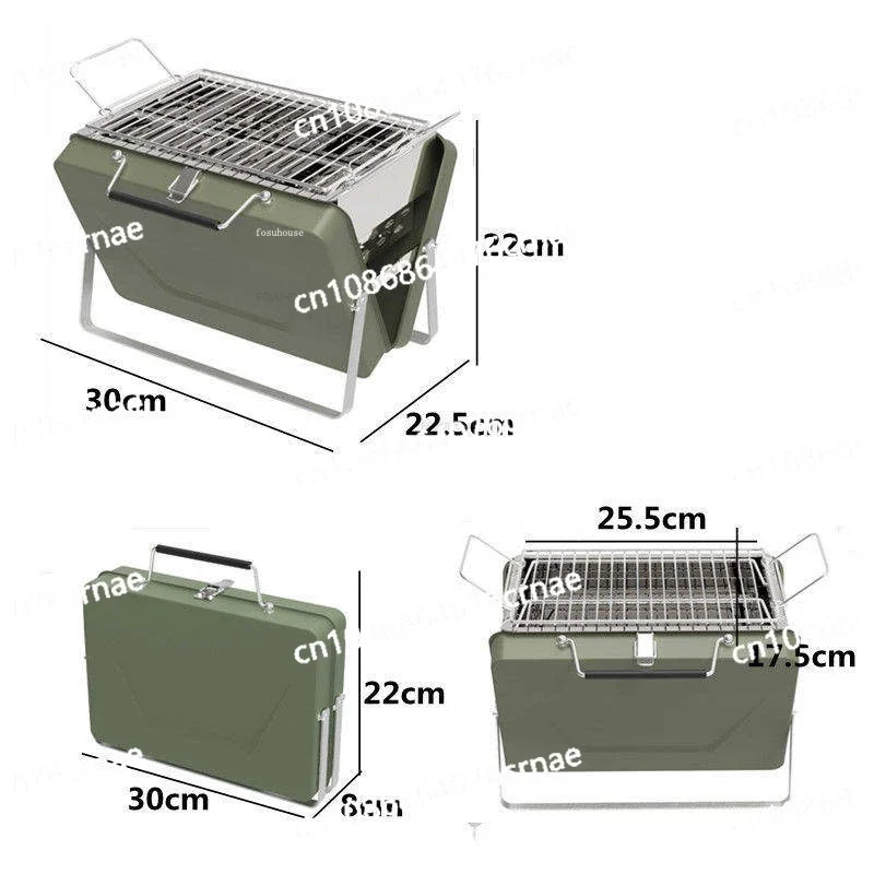 Portable Folding Camping Supplies Simple Outdoor BBQ Grills Suitcase Type Courtyard Garden Charcoal Barbecue Stove Campfire Pot