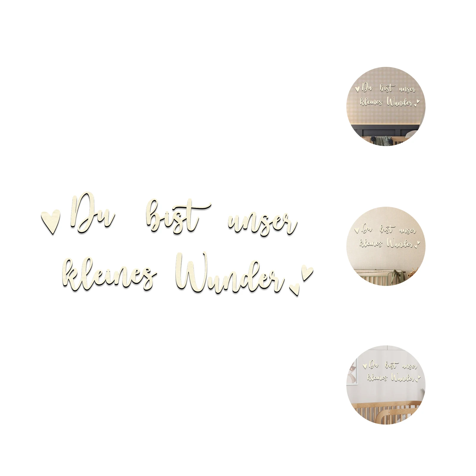 Du bistisches kleines Wunder Wooden Letters - ديكور حائط ثلاثي الأبعاد، لافتة أبجدية لغرفة الأطفال، ديكور حضانة مع قلوب