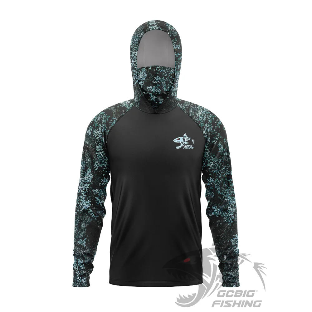

Huk Men's Sea Fishing UV Mask Hooded Performance Fishing Shirt Breathable Mesh Fabric Long Sleeve UPF50+ Angling Clothing