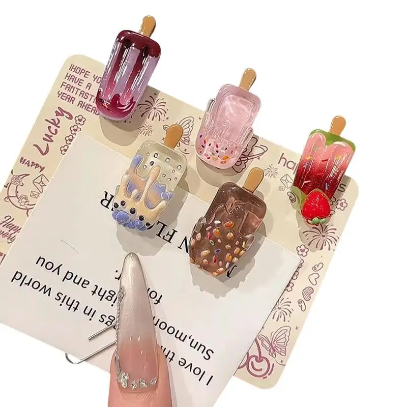 1/3/5/10 Stück Kawaii 3D Eiscreme-Haarspangen Niedliche Harz-Haarklammern Sommerliche Süße Pony-Clips Mädchen-Haaraccessoires – Detail 7