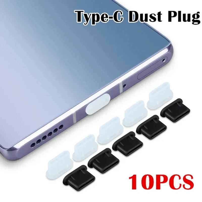 

10/1pcs Type-C Dust Plug USB Charging Port Protector Silicone Anti-dust Plug Cover Cap for Samsung Huawei Xiaomi iPhone Dustplug