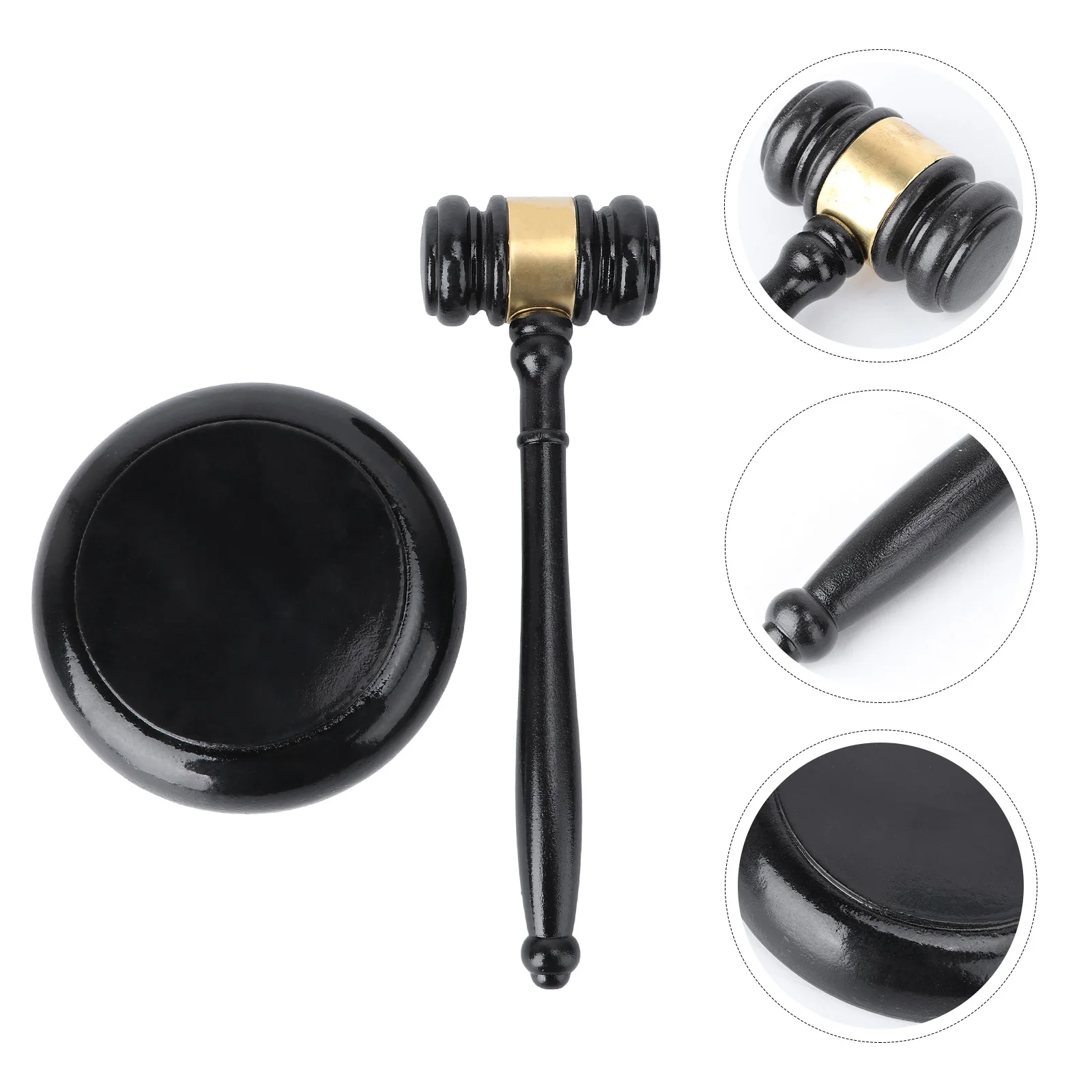 1 مجموعة 1 مجموعة القاضي المطرقة مع قاعدة مطرقة مزاد خشبية المحمولة المدمجة خشب متين حفل المحكمة هدية للمحامي الرئيس الأسود