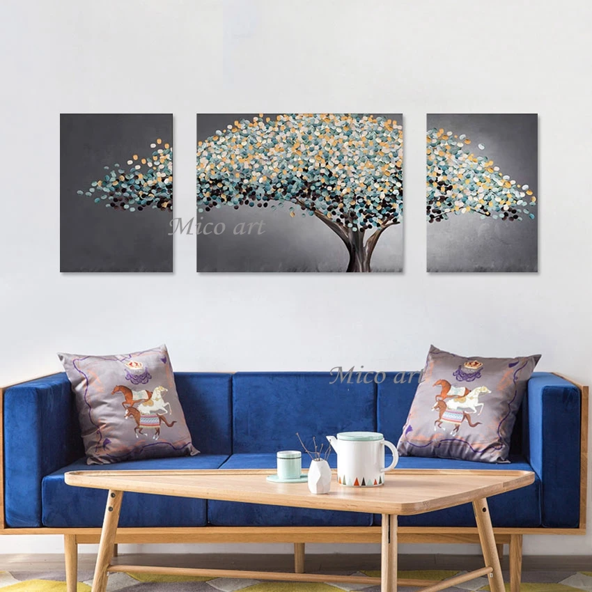 

Abstract Tree Landscape Art Poster Frameless Natural Plant Scenery Canvas Picture 3PCS Still Life Oil Painting Decor Home Wall